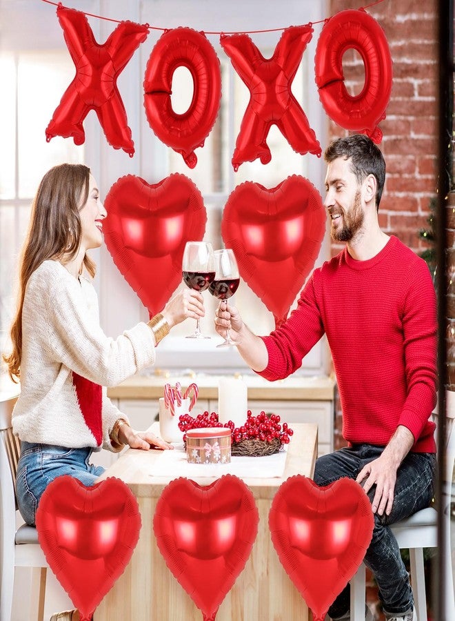 بالونات XOXO مقاس 16 بوصة، بالونات على شكل قلب مقاس 18 بوصة، بالون عيد الحب، لافتة بالونات فويل على شكل حب لحفلات الزفاف والخطوبة ويوم الصديقات وحفلات توديع العزوبية - Image 4